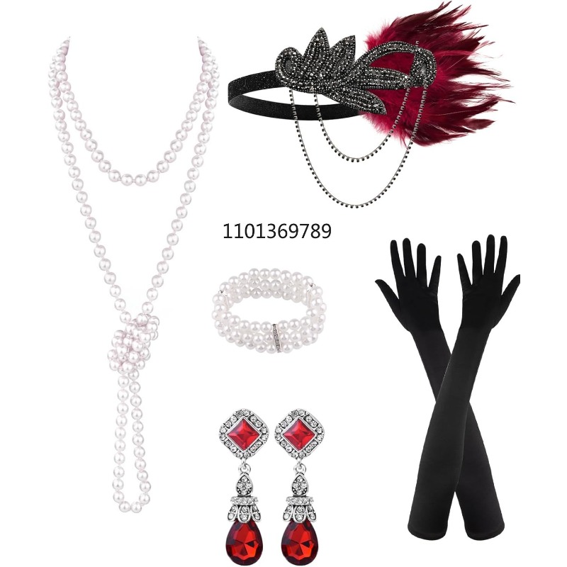 Women'S Fashion Roaring 20S - 6 قطع من إكسسوارات عشرينيات القرن