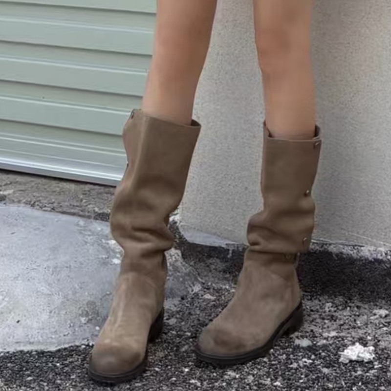 Women'S Fashion Winter 2025 - موضة كعب النساء أحذية عالية عادية