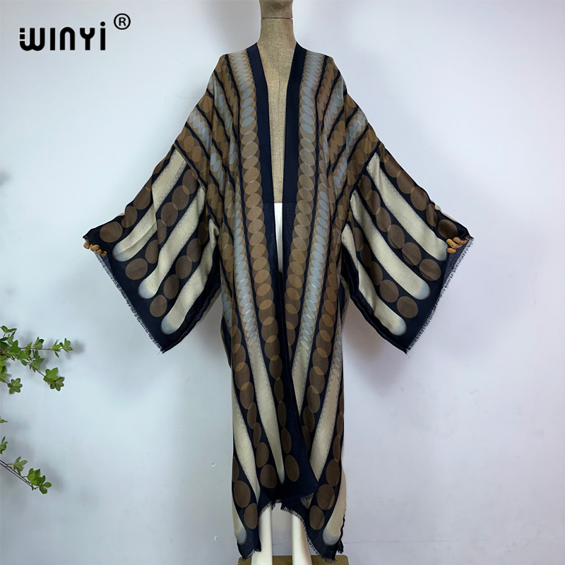 Women'S Fashion Kimono - فستان كيمونو WINYI صيفي بطبعة هندسية،