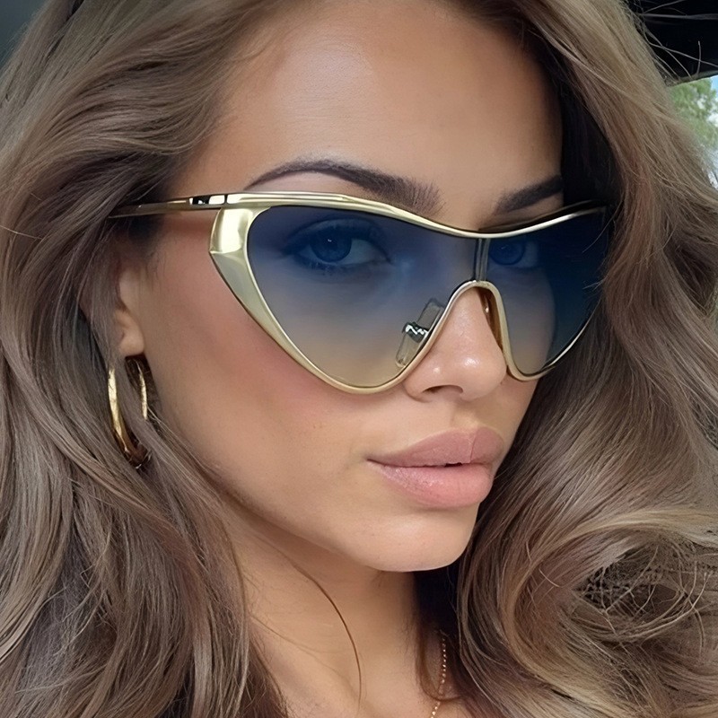 Women Fashion Glasses - نظارات شمسية بدون إطار بتصميم Y2K