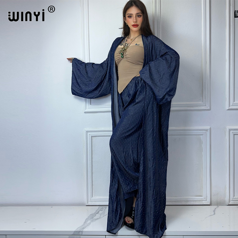 Women'S Fashion Kimono - WINYI-بدلة دنيم نسائية مثقاب ساخن ،