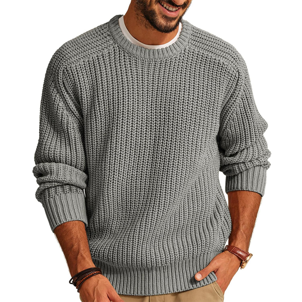 سترة رجالية محبوكة كاجوال برقب - مراجعة Ribbed Knit Sweater وسعره