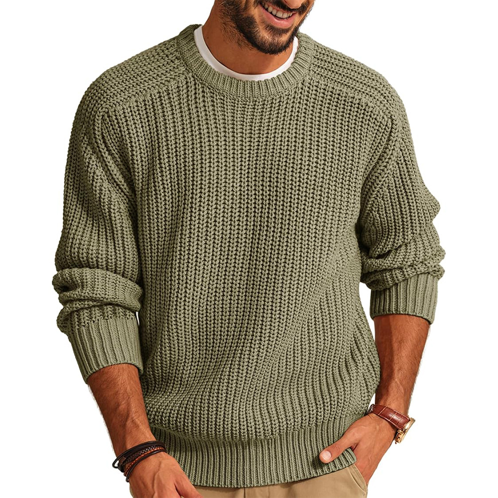 سترة رجالية محبوكة كاجوال برقب - مراجعة Ribbed Knit Sweater وسعره