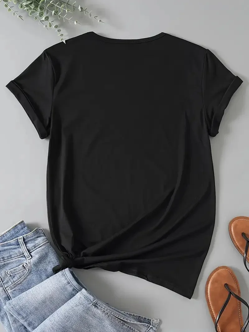 تي شيرت مضحك بأكمام قصيرة مطبو - مراجعة Women Fashion Quotes وسعره