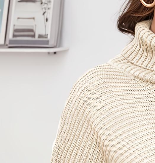 فستان نسائي بياقة عالية مقاس ك - مراجعة Ribbed Knit Sweater وسعره