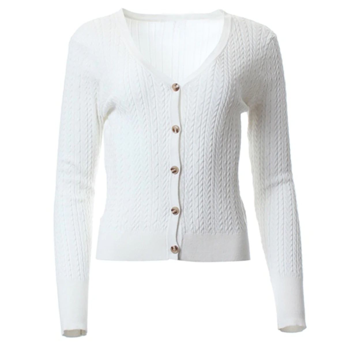 حجم كبير المرأة زر أسفل كم طوي - مراجعة Ribbed Knit Sweater وسعره