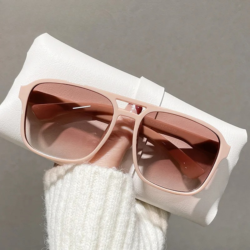 نظارات شمسية مربعة بجسر مزدوج  - مراجعة Women Fashion Glasses وسعره