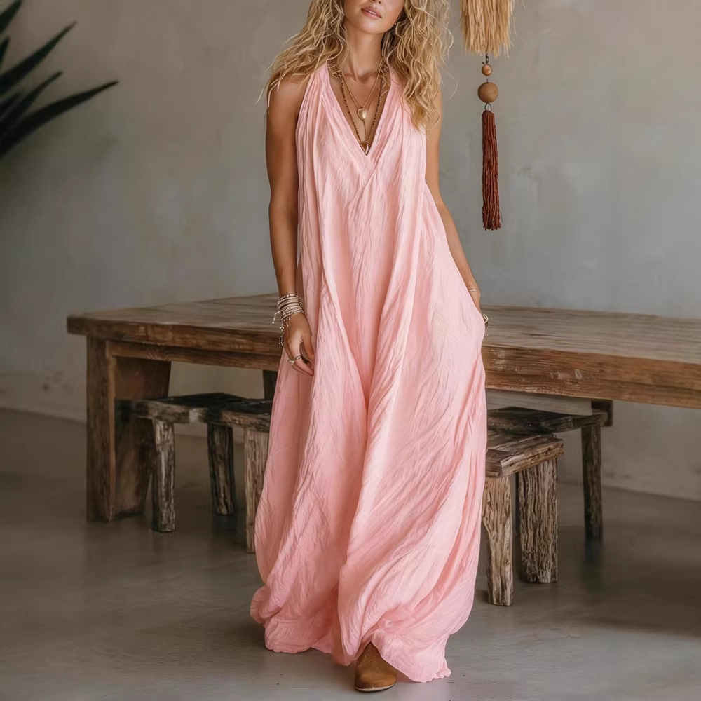 فستان نسائي جديد طويل بدون أكم - مراجعة Women Fashion Usa وسعره