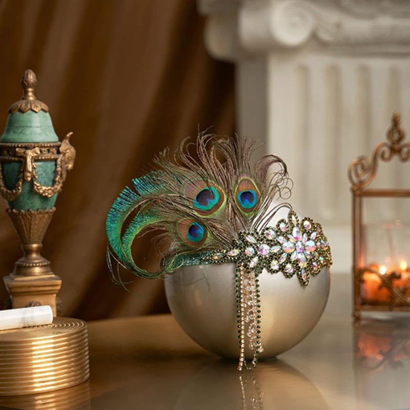 عقال زعنفة عتيقة مع ريشة ، خوذ - مراجعة Women'S Fashion Roaring 20S وسعره