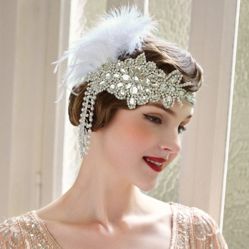 عقال زعنفة عتيقة مع ريشة ، خوذ - مراجعة Women'S Fashion Roaring 20S وسعره