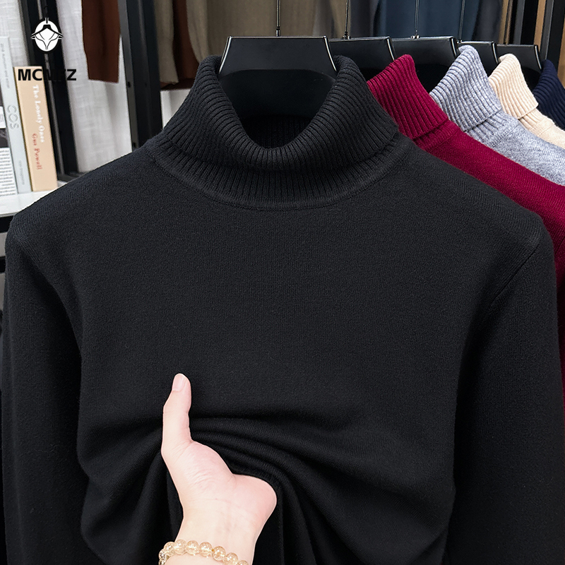 سترة رجالية مريحة برقبة عالية  - مراجعة Ribbed Knit Sweater وسعره