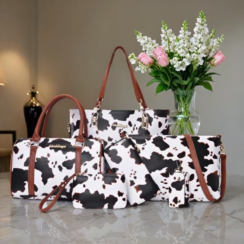 مجموعة حقائب يد نسائية من 6 قط - مراجعة Women Fashion Handbags وسعره