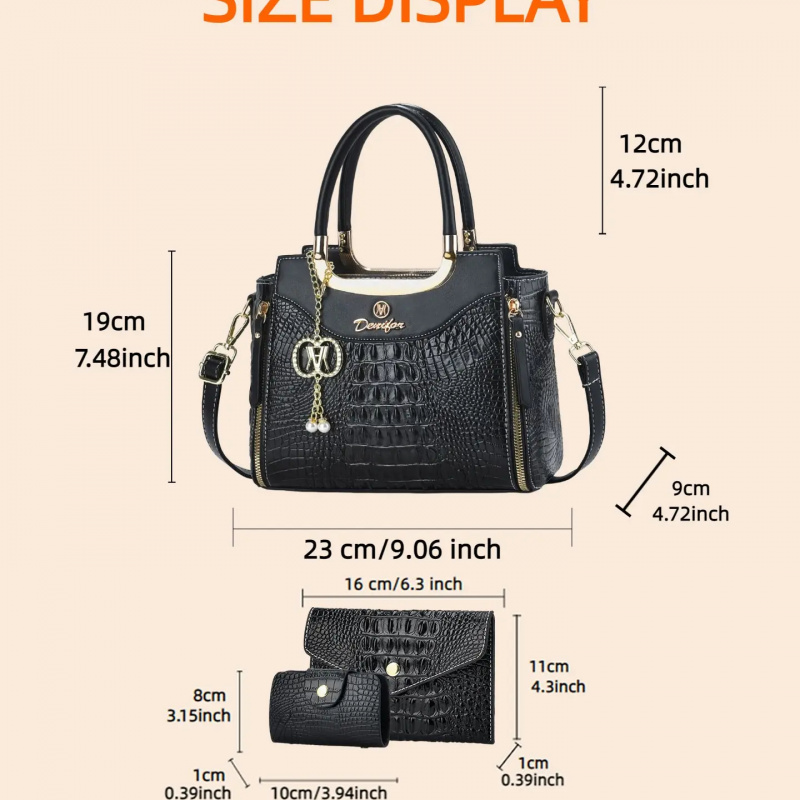 مجموعة حقائب يد نسائية بنقشة ا - مراجعة Women Fashion Handbags وسعره
