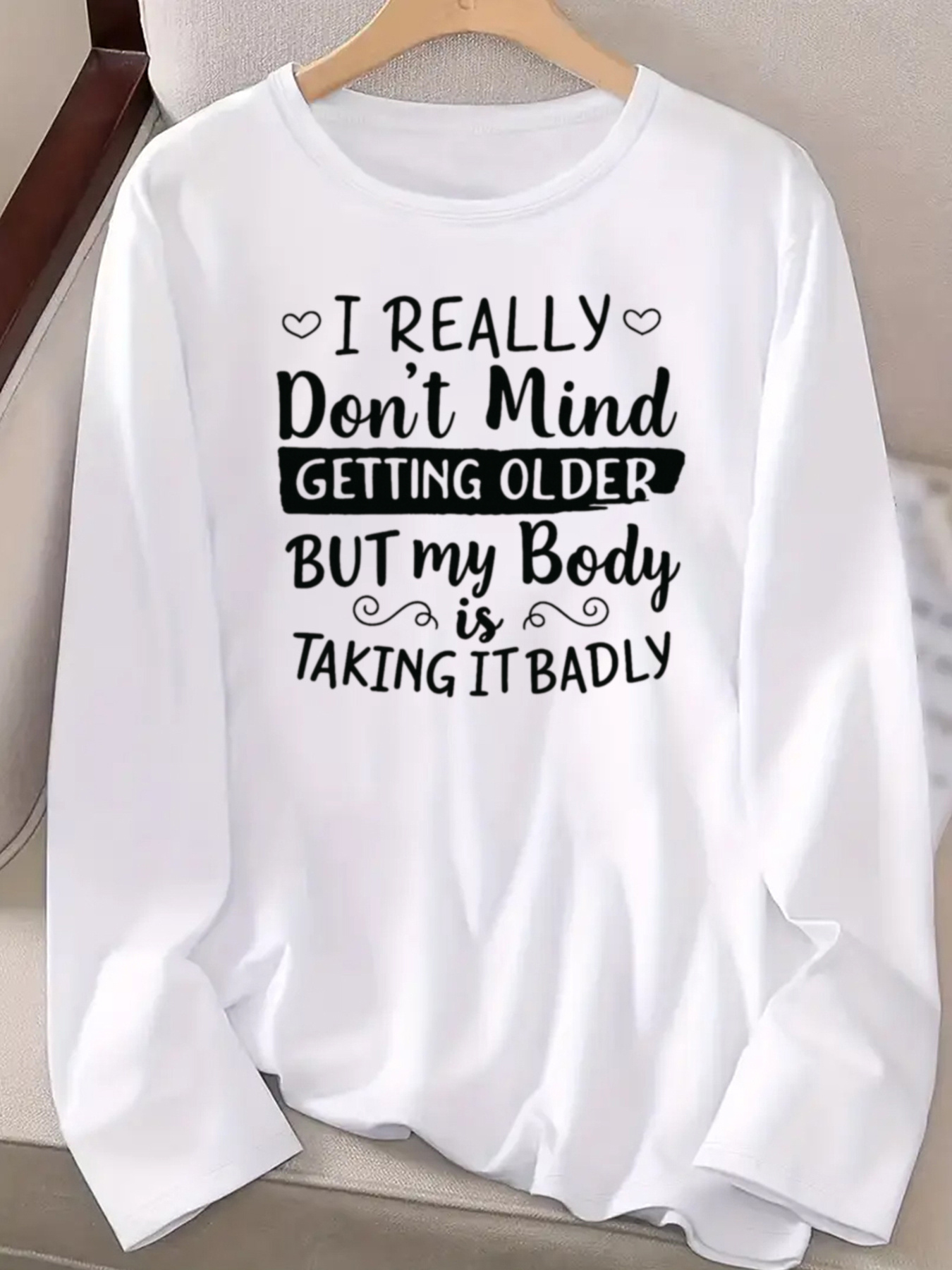 تي شيرت بأكمام طويلة مع اقتباس - مراجعة Women Fashion Quotes وسعره