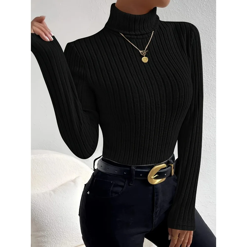 حجم كبير 1XL-5XL المرأة سليم ص - مراجعة Ribbed Knit Sweater وسعره