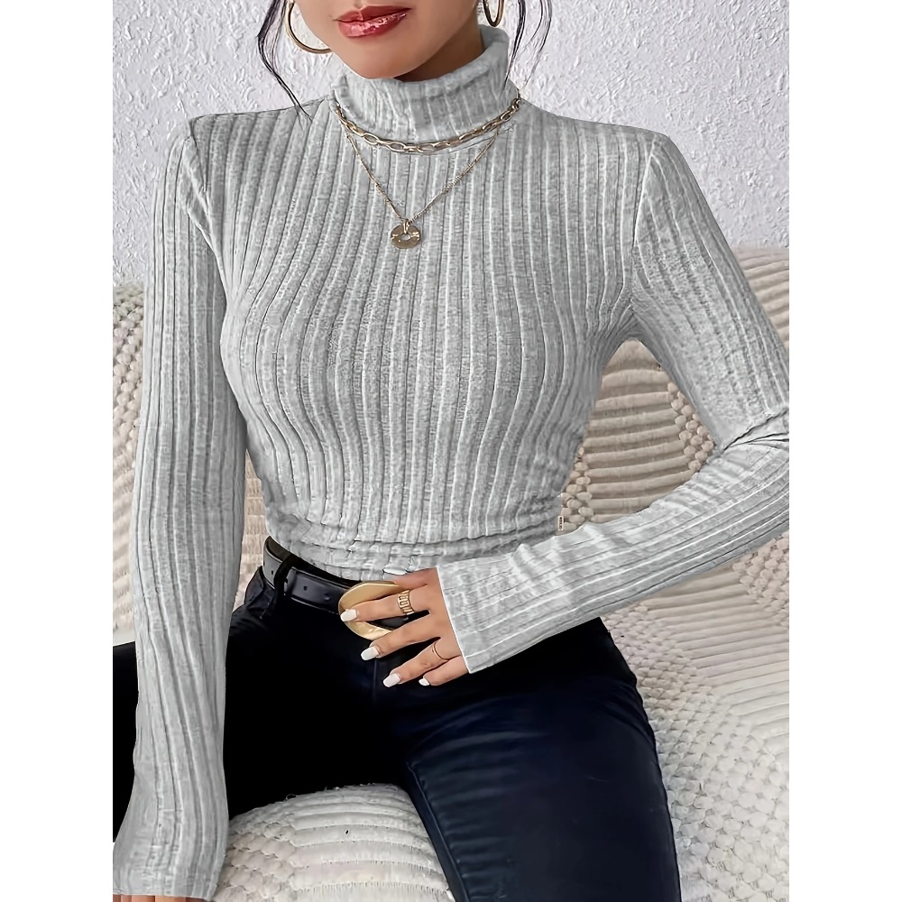 حجم كبير 1XL-5XL المرأة سليم ص - مراجعة Ribbed Knit Sweater وسعره