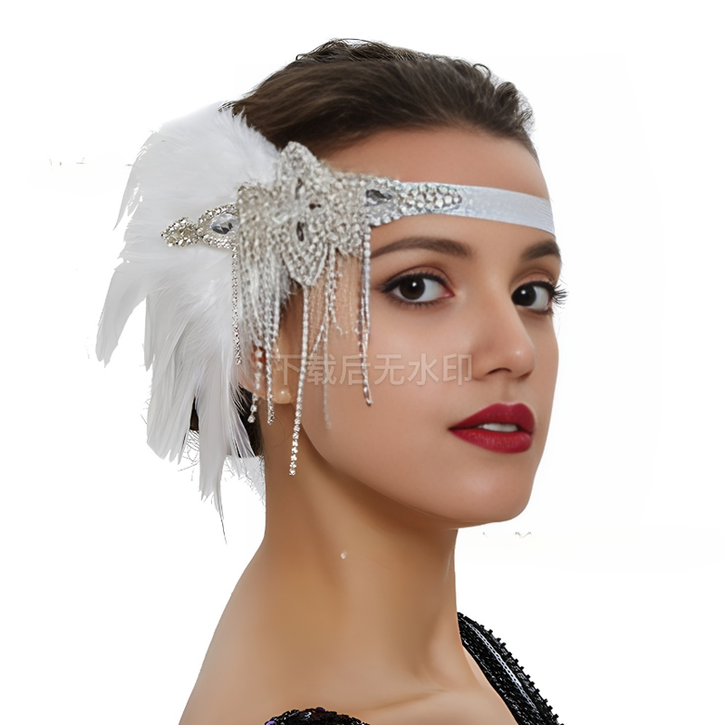 عقال زعنفة عتيقة مع ريشة ، خوذ - مراجعة Women'S Fashion Roaring 20S وسعره