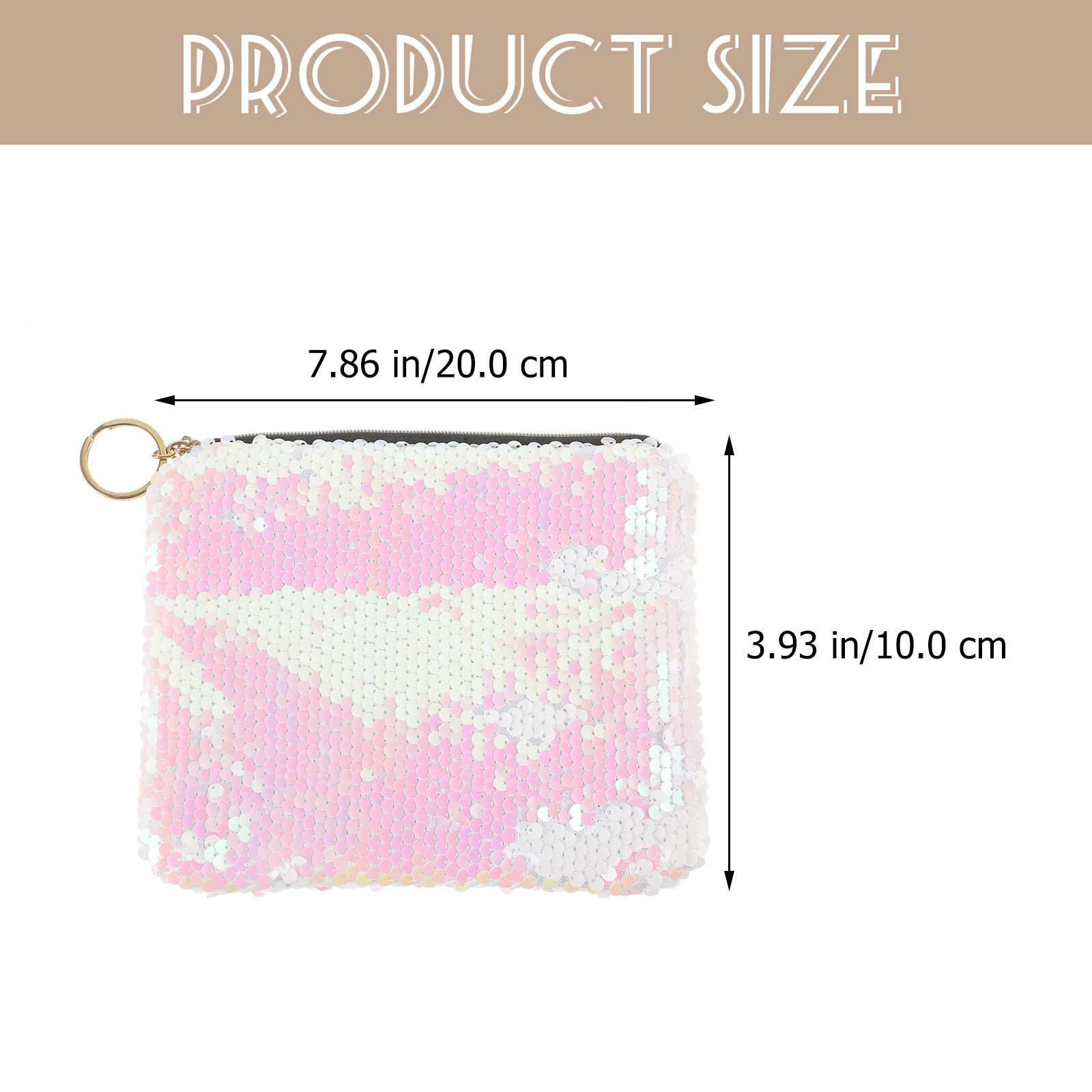 حقيبة مكياج وردية مزينة بالترت - مراجعة Coin Purse Women وسعره