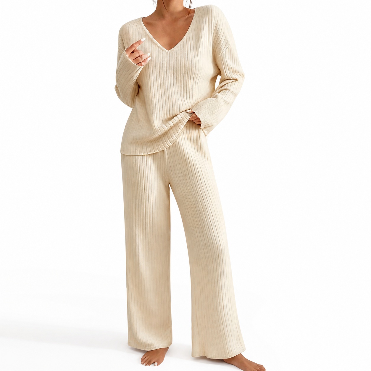 سترة نسائية خريفية بياقة على ش - مراجعة Ribbed Knit Sweater وسعره