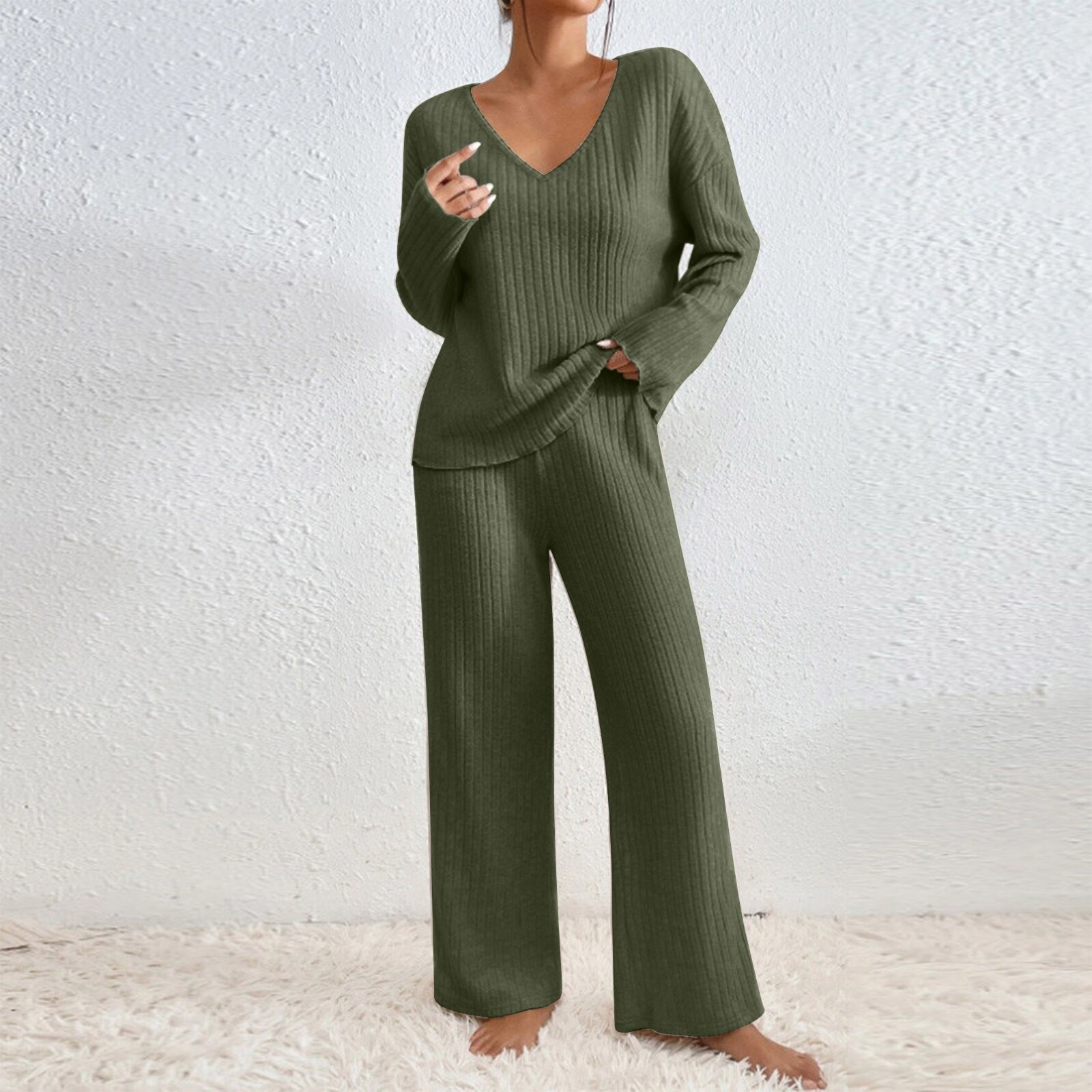 سترة نسائية خريفية بياقة على ش - مراجعة Ribbed Knit Sweater وسعره