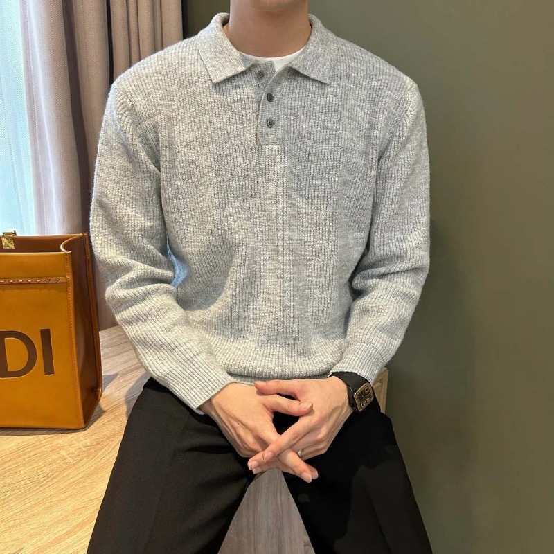 سترة بولو رجالية محبوكة ذات يا - مراجعة Ribbed Knit Sweater وسعره