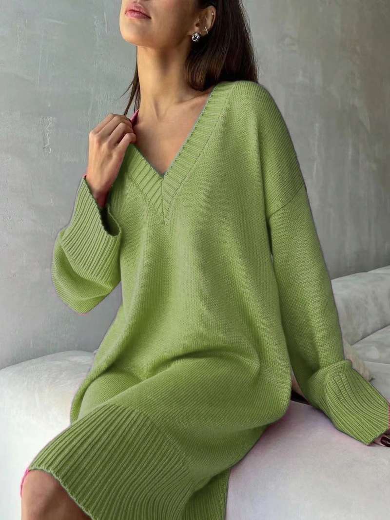 فستان نسائي مقاس كبير بلون موح - مراجعة Ribbed Knit Sweater وسعره
